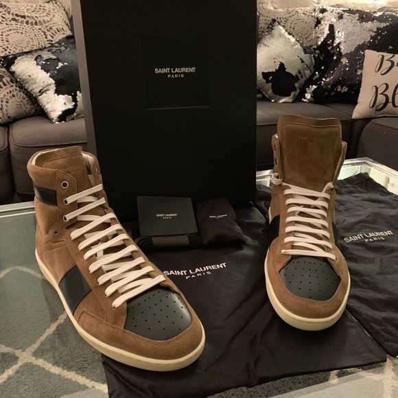 Saint Laurent Paris Suede High Tops - Picture 4 of 10